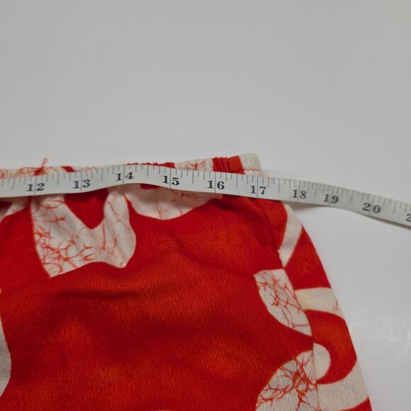 VTG Pacific Isle Outfit 2 Piece Tunic Shirt Shorts 70s Barkcloth Orange Floral - Picture 13 of 15